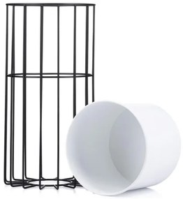 Vaso da fiori in metallo LOFT 42x20 cm nero/bianco