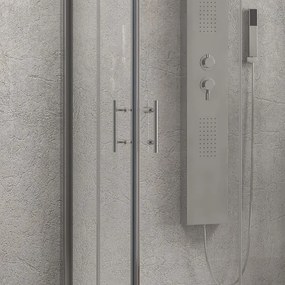 Kamalu - Box doccia 3 lati 80x150x80 doppio scorrevole anticalcare KF1000