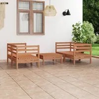 Set Divani da Giardino 5 pz Miele in Legno Massello di Pino 3082400