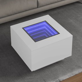 Tavolino Salotto Con Led Bianco 60x60x40 Cm Legno Multistrato /