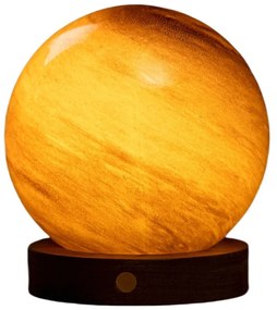 Decorazione luminosa marrone scuro con ricarica USB ø 12 cm Sand Storm – Gingko