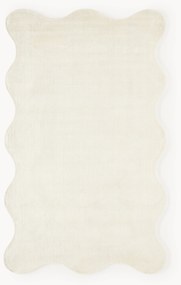 Tappeto in viscosa tessuto a mano con bordo ondulato Wavy