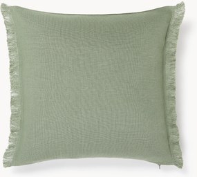 Copricuscino in lino con frange Luana