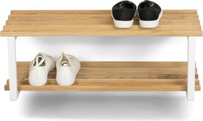 Scarpiera bianca/di colore naturale in metallo da parete 71x26x34 cm Marco – Spinder Design