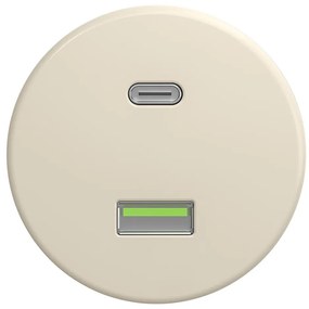 Kliklap - Presa USB retrò A+C senza cornice beige