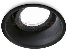 Gfa231- faretto da incasso in alluminio colore nero 1 luce attcco g...
