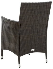 Set Mobili da Giardino 3 pz Polyrattan Marrone