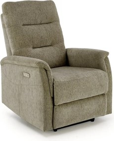 Poltrona reclinabile Jamal in tessuto oliva - H105 cm