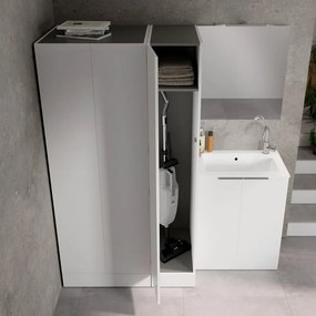 Colonna per mobile bagno Jnka SENSEA 2 ante P 66 x L 70 x H 194 cm bianco lucido truciolare