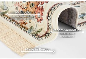 Tappeto in viscosa crema 95x140 cm Oriental Flowers - Nouristan