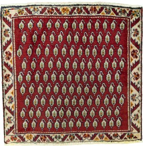 Shiraz Tappeto 60x60 Rosso (Iran) Annodato A Mano