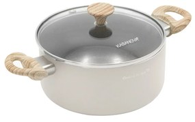 Casseruola 16 cm taupe scritta Cooking Therapy con coperchio