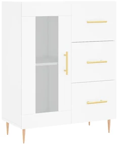 Credenza bianca 69,5x34x90 cm in legno multistrato
