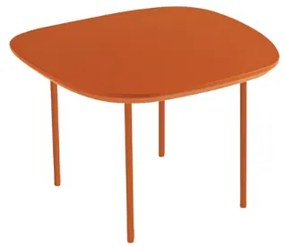 Tavolino con piano sagomato in legno Ruggine e base in metallo - FLUX Small