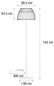 Lampada da terra per esterni rustica nera con bambù incl. LED - Kaiser