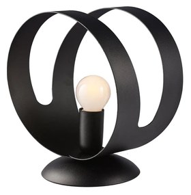 Lumetto Moderno 1 Luce Peter In Ferro Nero Taglio Laser