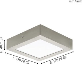 Eglo 78215 - Plafoniera a LED FUEVA LED/10,9W/230V 17x17 cm cromo satinato