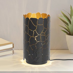 Lampada da tavolo Lindby Aralena, nero/oro, metallo