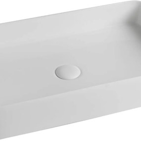 Lavabo da appoggio Smash rettangolare in ceramica L 65 x H 12 x P 40 cm bianco opaco