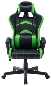 Sedia da gaming con braccioli Jerez, nero e verde