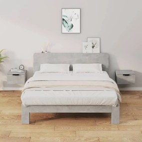 Comodini A Muro 2 Pz Grigio Cemento 34x30x20 Cm /