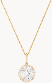 Collana in argento con ciondolo in oro giallo e zirconia Romana