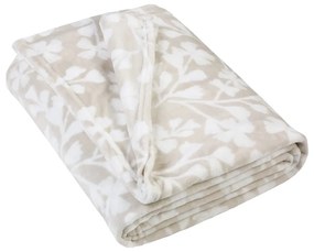Coperta beige in vello 200x240 cm Brooke Floral – Catherine Lansfield