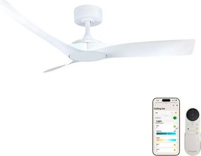 Ventilatore da soffitto LED Aruba Plus bianco, ø 112 cm silenzioso con telecomando, regolazione a muro e app INSPIRE