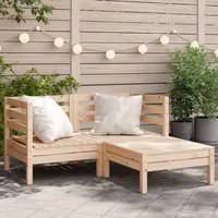 Divano da Giardino 2 Posti con Poggiapiedi Legno Massello Pino 838019