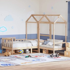 Set Dormeuse E Panca Con Tetto 90x200cm Legno Massello Di Pino /