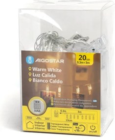 Aigostar - Catena decorativa LED con mollette 20xLED/3xAA 3,3m bianco caldo