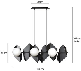 Lampadario a sospensione con filo DRIFTON 6xE14/10W/230V nero