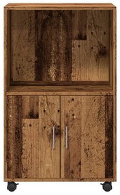 Mobiletto con ruote legno antico 55x40x91 cm in truciolato