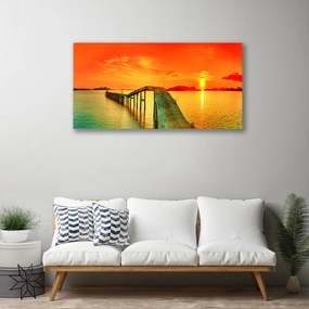 Quadro su tela Architettura del ponte sul mare 100x50 cm