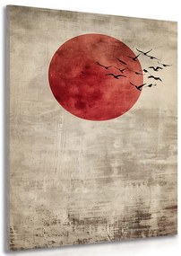 Stampa su tela – Japandi luna rossa