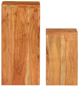 Supporti per Piante 2 pz in Legno Massello di Acacia