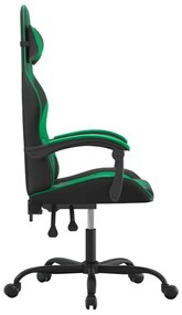 Sedia da gaming nera e verde in similpelle