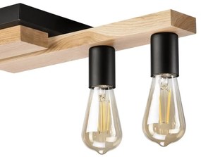 Lampadario a plafone MATTE 4xE27/15W/230V nero/quercia