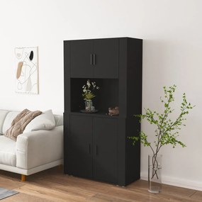 Credenza Nera İn Legno Multistrato /