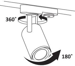 Faretto per sistema a binario MINOR 1xGU10/10W/230V nero