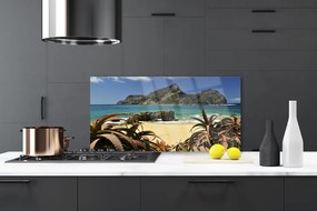 Rivestimento parete cucina Paesaggio della roccia del mare della spiaggia 100x50 cm