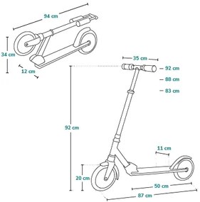 Lionelo - Monopattino per bambini LUCA nero