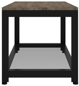 Tavolino da salotto grigio e nero 90x45x45 cm in mdf e ferro