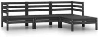 Set Divani da Giardino 4 pz in Legno Massello di Pino Nero 806626