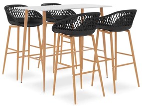 Set Da Bar 5 Pz Bianco E Nero /