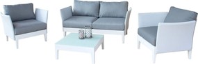 OPUS - salotto da giardino 4 posti in alluminio e textilene imbottito completo di cuscini