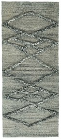 Gabbeh Tappeto 80x200 Nero (Iran) Annodato A Mano