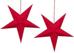 Set di 2 stelle LED carta rosso 60 cm MOTTI Beliani