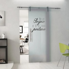 Porta scorrevole destra Sogno in alluminio multicolore, L 88 x H 215 cm, con binario Lux