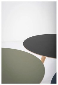 Tavolino in legno di quercia con piano nero , ⌀ 55 cm Arp - Gazzda